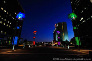 city plaza lighting installation
