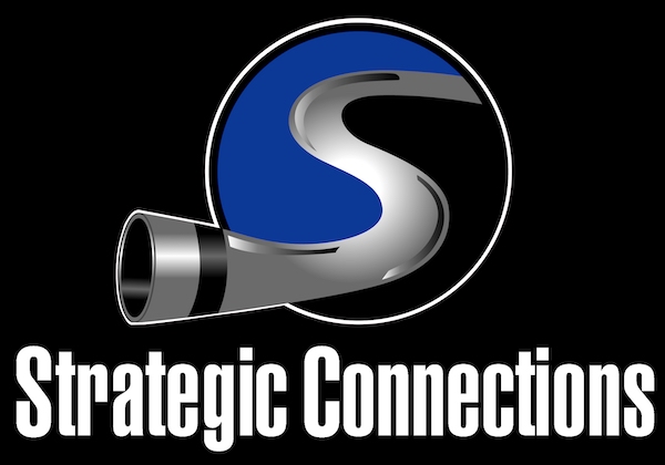 Strategic Connections Inc. logo white on black