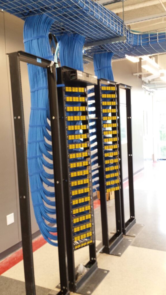 Cabling Bundles Blue on Rack, Lenovo